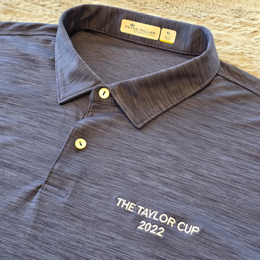 Peter Millar Taylor Cup 2022 Pinehurst Polo Shirt XL Navy ME0EK90S Featherweight